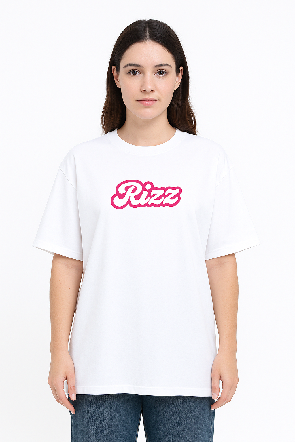 Rizz - Female Oversized Classic T-Shirt | white
