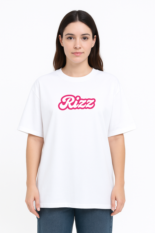 Rizz - Female Oversized Classic T-Shirt | white