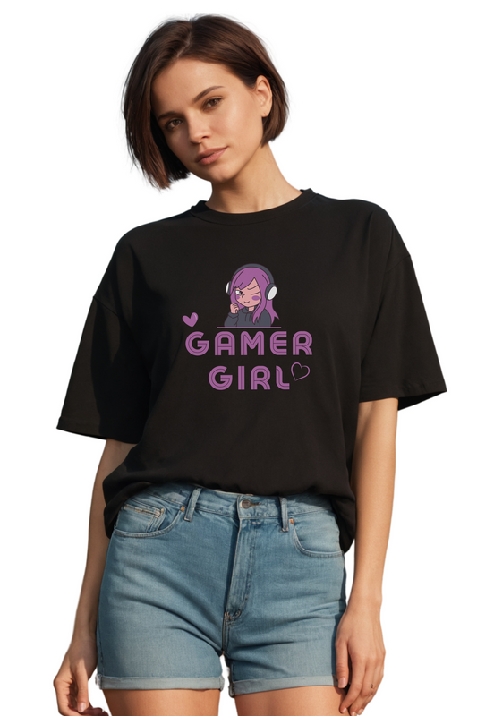 Gamer Girl - Female Oversized Classic T-Shirt | Black