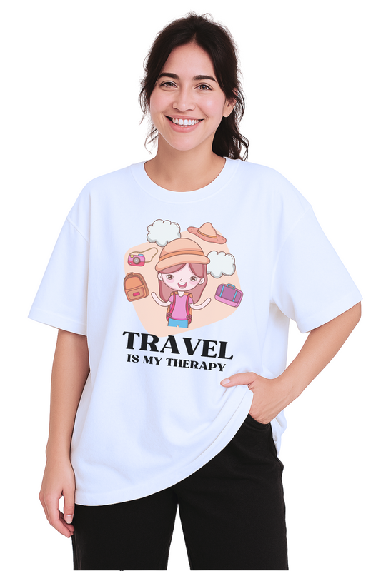 Travel is my therapy - Female Oversized Classic T-Shirt